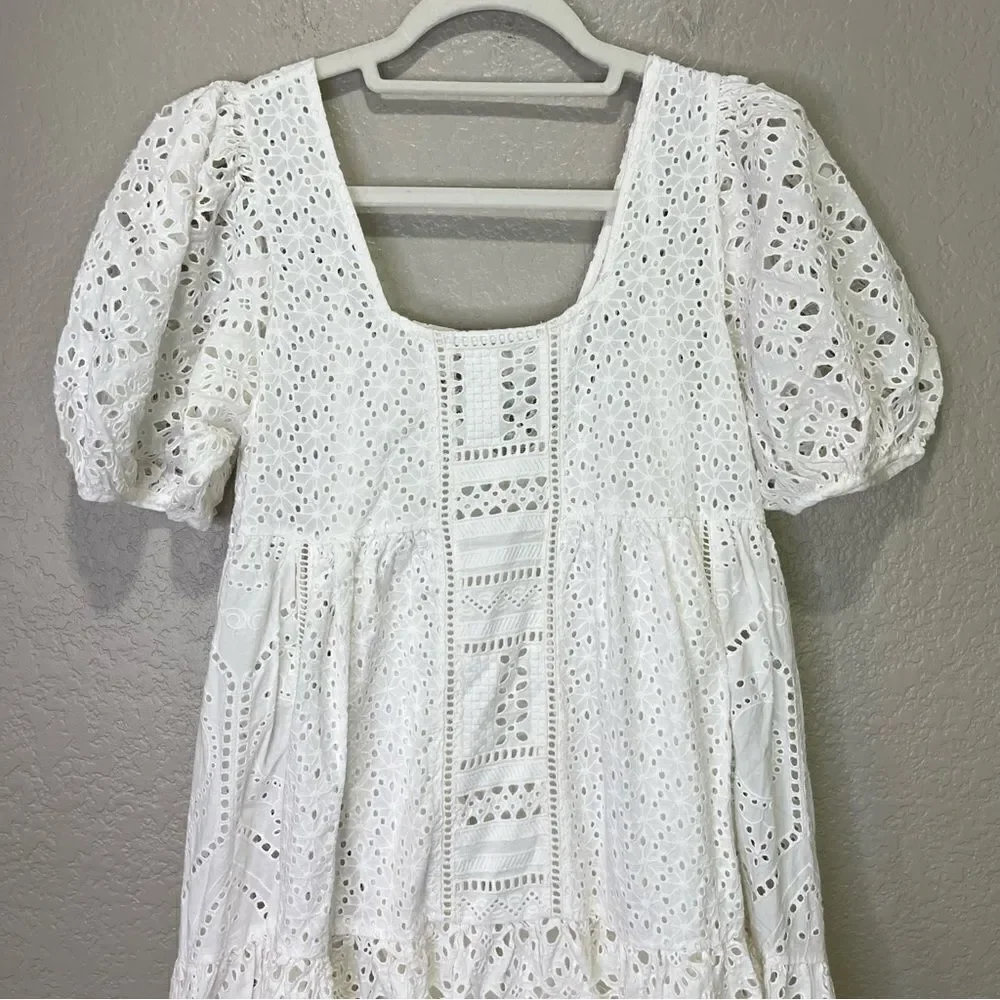 NEW Spell and the Gypsy Lottie Gown with Slip White Eyelet Lace Small - Picture 7 of 15